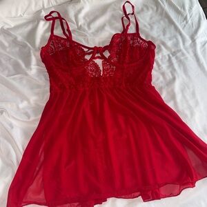 Savage X Fenty Red Lace Chemise